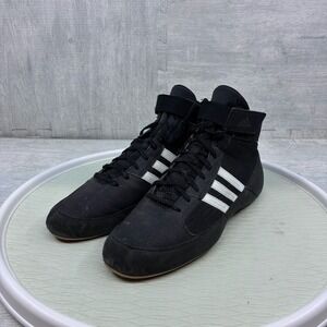 Adidas HVC Wrestling Shoes Mens 10 Black White Combat Sports AQ3325